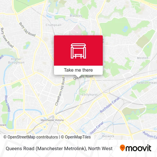 Queens Road (Manchester Metrolink) map