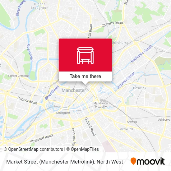 Market Street (Manchester Metrolink) map