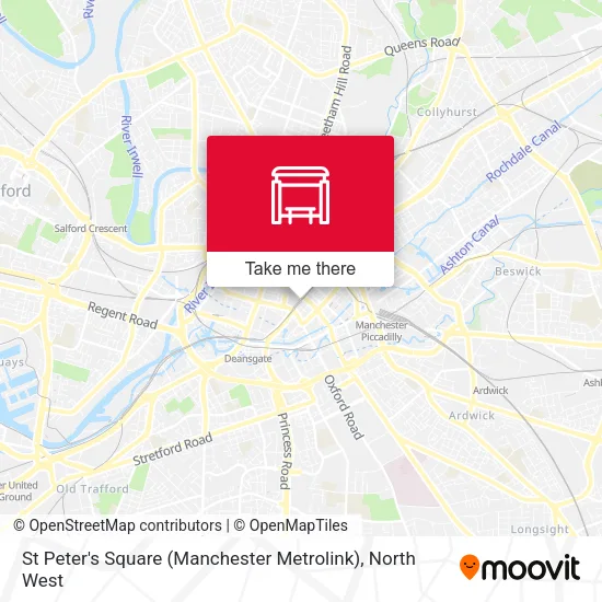 St Peter's Square (Manchester Metrolink) map