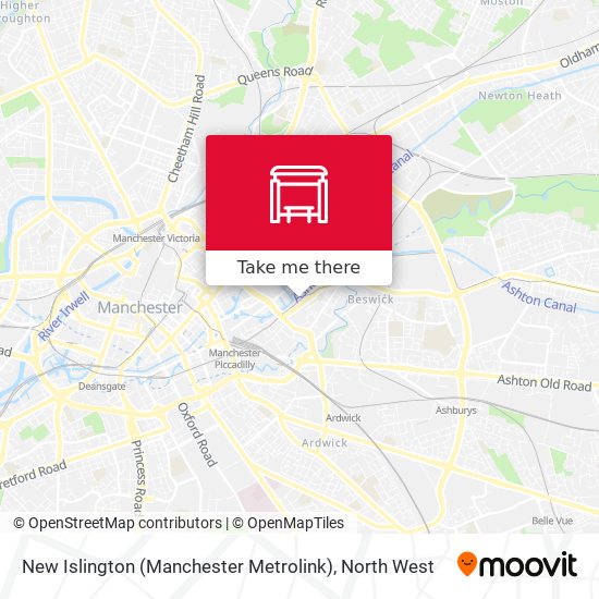 New Islington (Manchester Metrolink) map