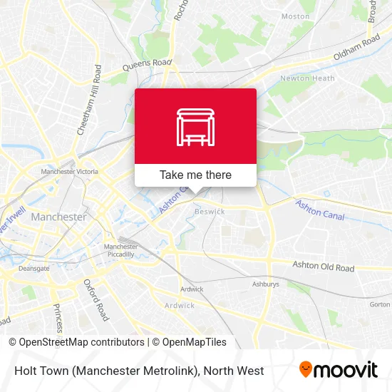 Holt Town (Manchester Metrolink) map