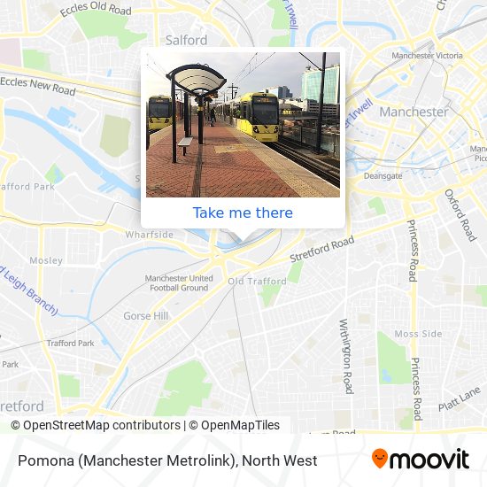 Pomona (Manchester Metrolink) map