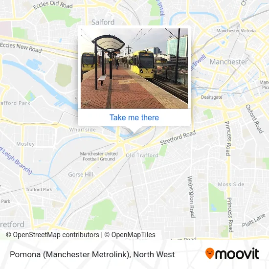 Pomona (Manchester Metrolink) map