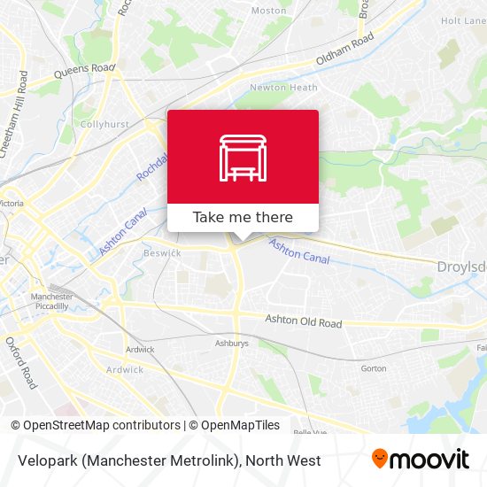 Velopark (Manchester Metrolink) map