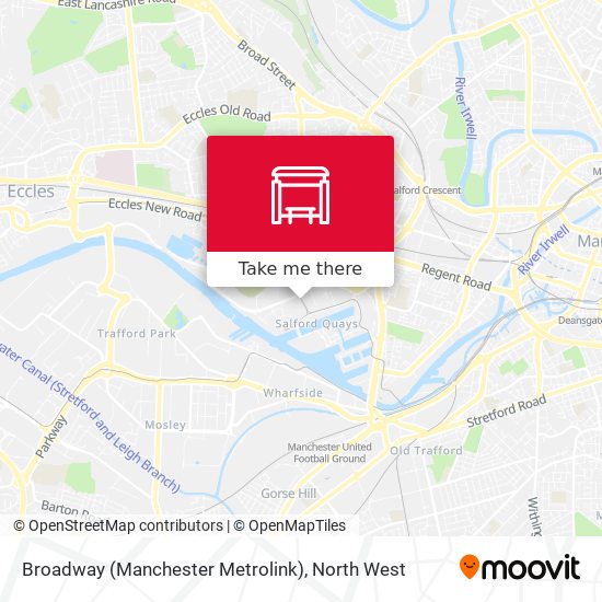 Broadway (Manchester Metrolink) map