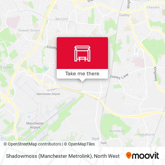 Shadowmoss (Manchester Metrolink) map