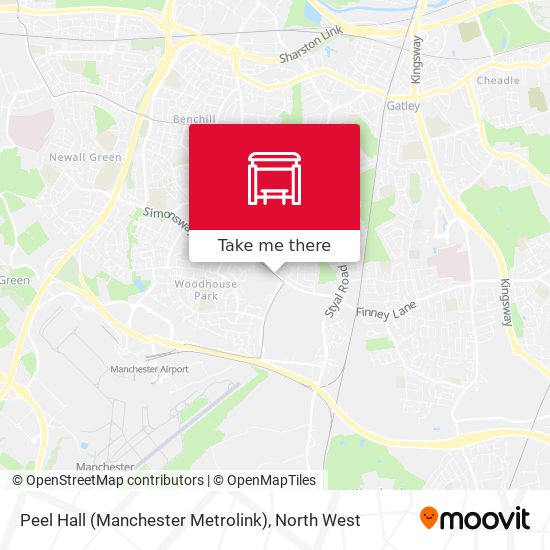Peel Hall (Manchester Metrolink) map