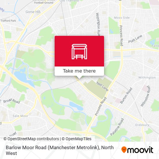 Barlow Moor Road (Manchester Metrolink) map