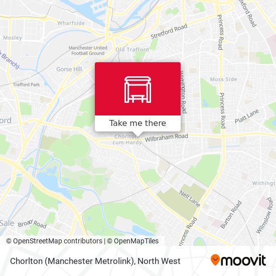 Chorlton (Manchester Metrolink) map