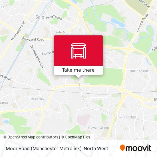 Moor Road (Manchester Metrolink) map