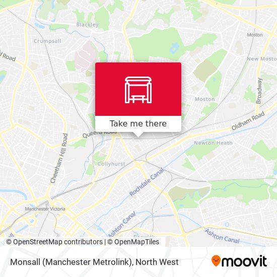 Monsall (Manchester Metrolink) map