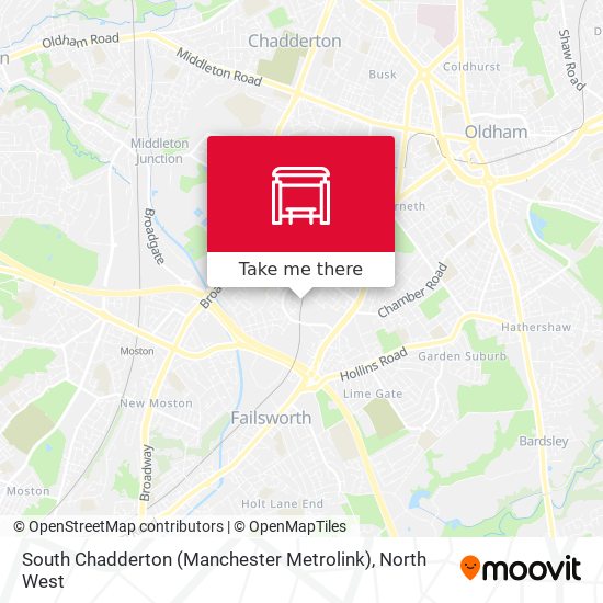 South Chadderton (Manchester Metrolink) map