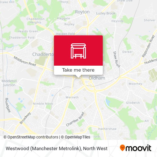 Westwood (Manchester Metrolink) map