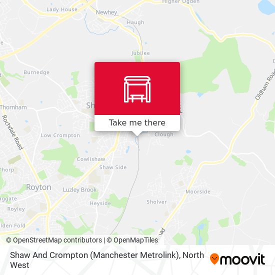 Shaw And Crompton (Manchester Metrolink) map