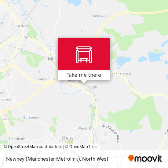 Newhey (Manchester Metrolink) map