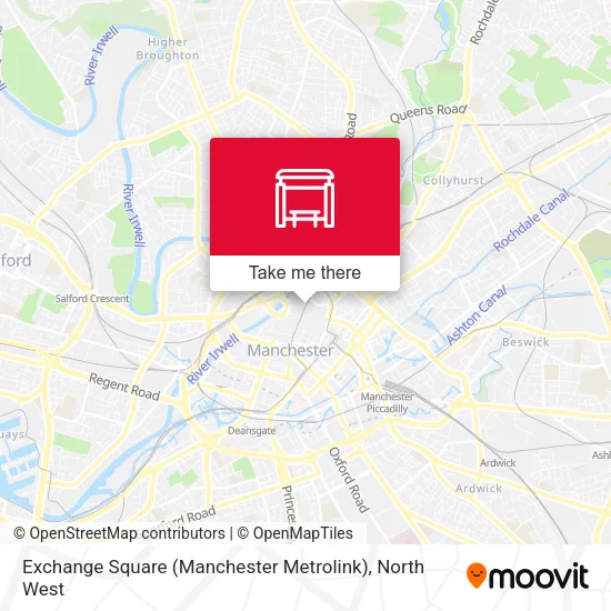 Exchange Square (Manchester Metrolink) map