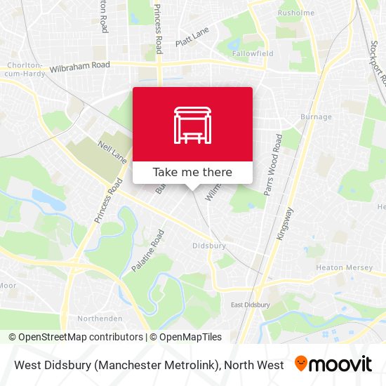 West Didsbury (Manchester Metrolink) map