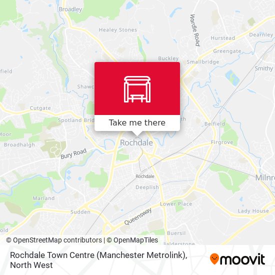 Rochdale Town Centre (Manchester Metrolink) map