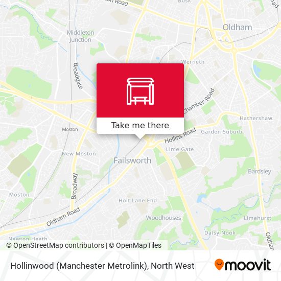 Hollinwood (Manchester Metrolink) map