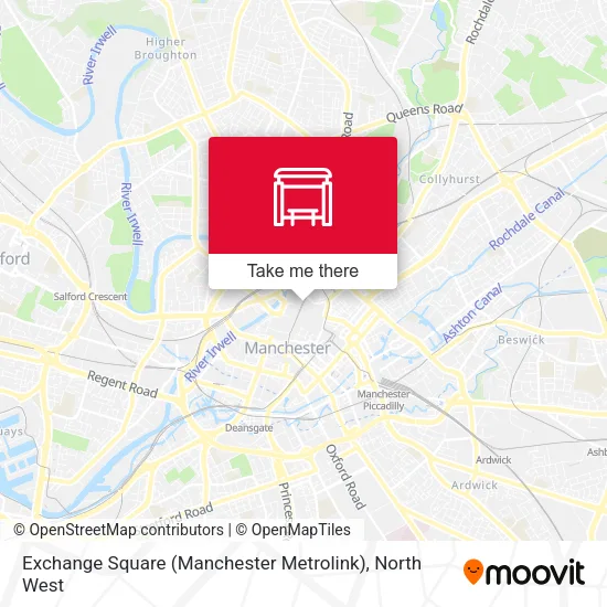 Exchange Square (Manchester Metrolink) map