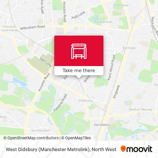 West Didsbury (Manchester Metrolink) map