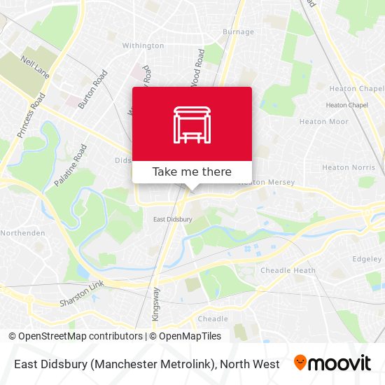 East Didsbury (Manchester Metrolink) map