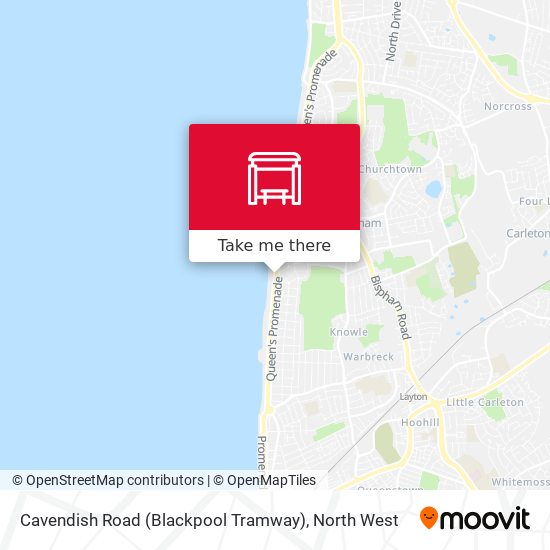 Cavendish Road (Blackpool Tramway) map