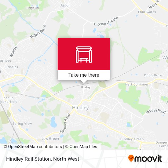 Hindley Rail Station map