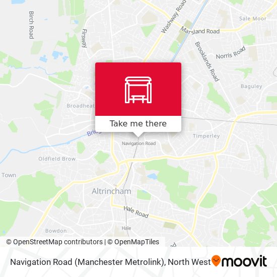 Navigation Road (Manchester Metrolink) map