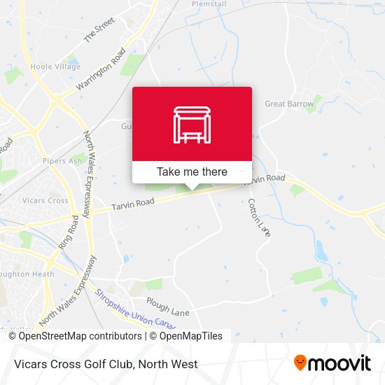 Vicars Cross Golf Club map