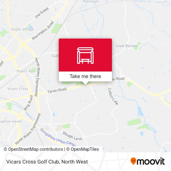 Vicars Cross Golf Club map
