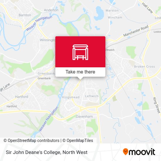 Sir John Deane's College map