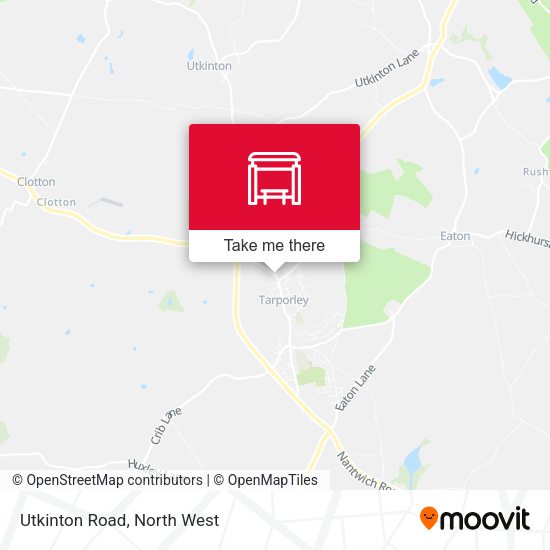Utkinton Road map