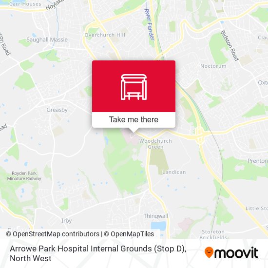 Arrowe Park Hospital Internal Grounds (Stop D) map