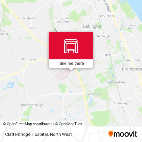 Clatterbridge Hospital map
