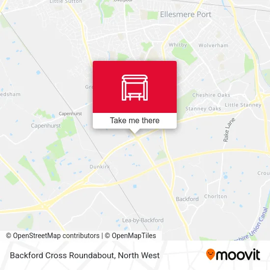 Backford Cross Roundabout map