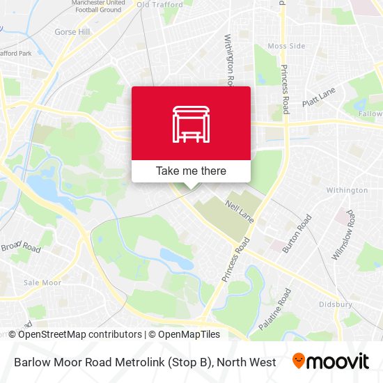 Barlow Moor Road Metrolink (Stop B) map