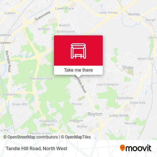 Tandle Hill Road map