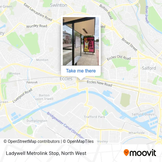 Ladywell Metrolink Stop map