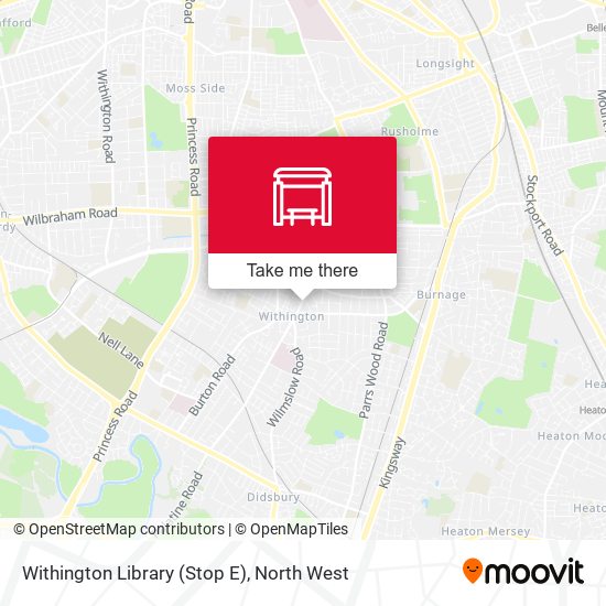 Withington Library (Stop E) map