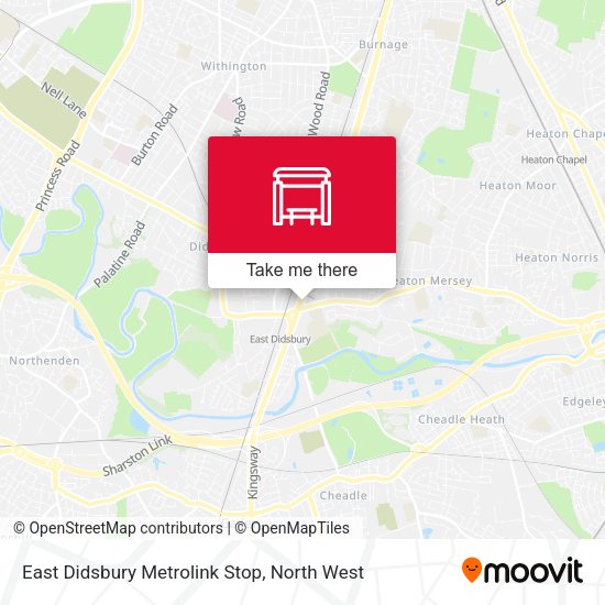 East Didsbury Metrolink Stop map