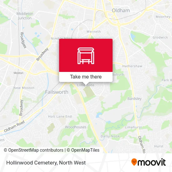 Hollinwood Cemetery map