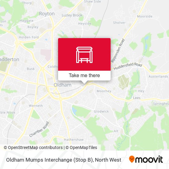 Oldham Mumps Interchange (Stop B) map
