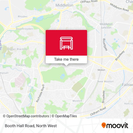 Booth Hall Road map