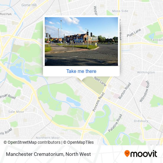 Manchester Crematorium map