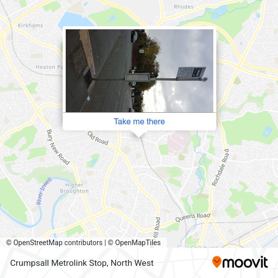 Crumpsall Metrolink Stop map