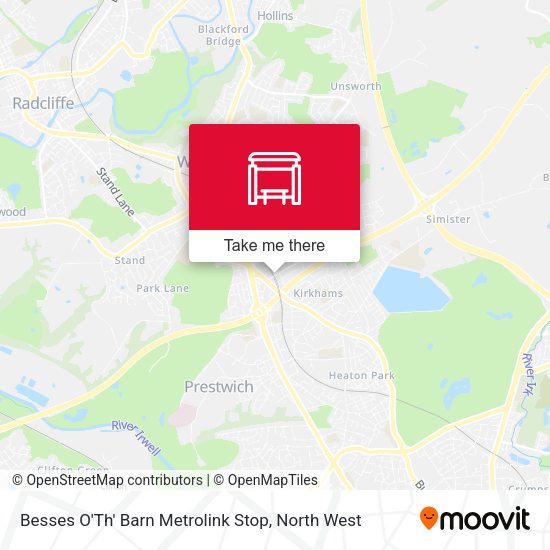 Besses O'Th' Barn Metrolink Stop map