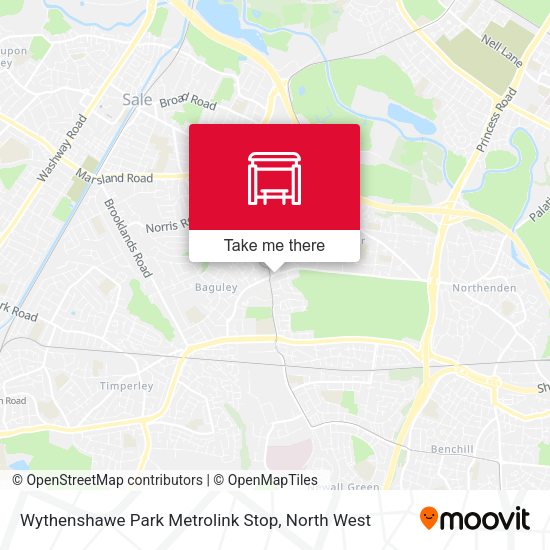 Wythenshawe Park Metrolink Stop map