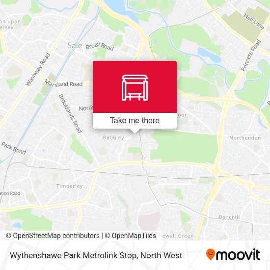 Wythenshawe Park Metrolink Stop map
