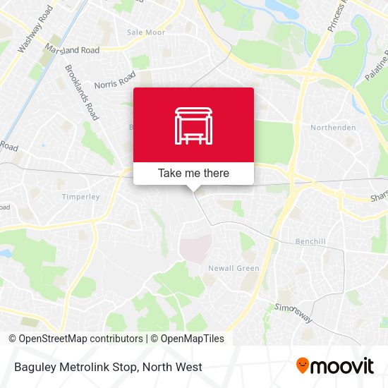 Baguley Metrolink Stop map